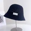 Sombrero de Pescador Transpirable con Letras Huecas para Mujer, Versátil para el Verano, Adelgazante, Sombrero de Punto con Protección Solar