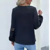 Yiyi Primavera y Otoño Popular Camisa de Manga Larga con Retazos de Encaje Pulóver Cuello en V Camisa Calada Ropa para Mujer Transfronteriza de Amazon