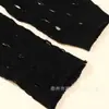 Guantes de fiesta creativos de longitud media con agujeros cruzados huecos, guantes de punto elásticos transpirables negros de moda en stock