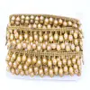 Guangzhou Nuevo Al por Mayor Premium Cadena de Perlas y Diamantes Accesorios para Ropa Componentes de Cadena de Circonita Cadena de Perlas Chapada en Oro con Pedrería