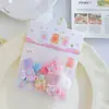Conjunto de Prendedores de Cabelo e Presilhas Desenho Animado Infantil, Presilhas Fofas de Florzinha, Presilhas Laterais para Franja de Meninas, Elásticos de Cabelo Atacado