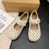 Zapatos Planos para Mujer Mary Jane con Estampado de Lunares Franceses y Ribete de Encaje, Tacón Oculto, Cierre de Velcro, Suela Gruesa, Boca Baja, para Noche, Otoño 2026