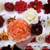 Artículo de comercio exterior popular de gama alta: 58 piezas de cabezas de flores artificiales de rosa y peonía estilo vintage para accesorios de cabello DIY, ramilletes de boda y otros fines decorativos