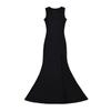 Vestido largo tipo chaleco, elegante, sexy, sin mangas, con cintura ajustada y abertura lateral en la pierna.