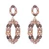 Pendientes ovalados de aleación de diamantes de colores, estilo bohemio, superventas, de moda europea y americana, pendientes de moda urbana, venta al por mayor