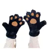 Luvas de pata de gato fofas fábrica inverno estudante forradas com fleece espessadas pata de animal quentes luvas de pata de urso grande feminina