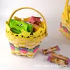 Cesta de Almacenamiento de Madera, Cesta de Almacenamiento para Bolsa de Mensajero, Cesta de Flores Tejida con Virutas de Madera para Bolsa de Mensajero, Cesta de Regalo para Fiestas