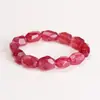 Pulseira de Cristal de Morango Natural, Tom Rosa Delicado e Feminino, Material de Miçangas Artesanal, Presente Popular para Casais Atacado