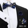Gravata Borboleta Quadrada de Seda para Negócios Conjunto de 4 Peças Estilo Coreano Masculino Acessórios de Vestimenta para Banquete de Casamento Fábrica de Gravatas de Borboleta Estoque Pronto