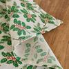 Yimanqiyun Tela de Servilleta Navideña Estilo Pastoral Francés Estampado de Hoja de Arce Verde Vajilla Servilleta de Mesa Cuadrada