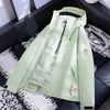 Jaqueta externa três em um para homens e mulheres, conjunto de duas peças destacável de plumas e fleece, roupa de trabalho quente para outono e inverno