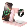 Cargador Inalámbrico Plegable Vertical Tres en Uno Adecuado para Teléfonos Móviles, Relojes y Auriculares Apple, Carga Inalámbrica Rápida de 15W