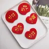 Nuevo Día Nacional Año Nuevo Terciopelo Rojo Estrella de Cinco Puntas Corazón Accesorios de Tela Broche DIY Anillo de Presión Accesorios para Pulsera