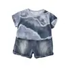 Roupa Infantil Menino Conjunto de Verão 2026 Novo Estilo Bebê Manga Curta Duas Peças Roupas Casuais para Bebê Atacado