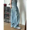 Jeans Scimitar Azul Claro para Mujer Otoño Temprano 2025 Talla Grande Gorditas Cintura Alta Holgados Efecto Adelgazante Ropa de Trabajo Pantalones de Pierna Ancha