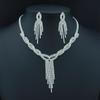 Fábrica comércio exterior transfronteiriço moda Europa e Estados Unidos colar brincos borla strass sinuoso diamante completo conjunto de joias femininas