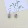 Aretes de Flores Secas Multi-Árbol Pequeño Árbol Frescos y Simples Aretes Colgantes de Gypsophila de Vidrio Aretes Ovalados de Flores Secas Suministro para Lugares Turísticos