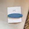 Presilha de Cabelo BB de Tecido com Bolinhas Feita à Mão Estilo Coreano para Mulheres Moda Simples Presilha Lateral para Franja Cabelo Solto Presilha de Pressão Retro Sem Costura
