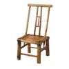 Silla vintage tejida en bambú de las dinastías Ming y Qing con respaldo, cojín no blando, completamente ensamblada, taburete doméstico estilo antiguo, juego de muebles para restaurantes y casas de huéspedes
