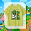 Camiseta Infantil de Manga Curta de Zumbi do Minecraft para Meninos e Meninas, Verão, Algodão Puro, Desenho Animado, Estilosa, Versátil