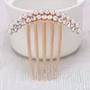 Peine con inserto de diamantes de imitación de color de aleación, peine para el cabello, nuevo estilo coreano, accesorios para el cabello, peine de cinco dientes de cristal, horquilla para el cabello, horquilla para cola de caballo, venta al por mayor
