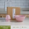 Fragmento de Tigela de Matcha da Fornalha Ru Rosa Conjunto de Ferramentas para Matcha Conjunto de Sete Peças com Suporte para Batedor de Chá para Fazer Latte