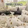 Juego de ropa de cama de gasa con volantes de estilo coreano, temática de gatitos lindos, doble capa, serie de dibujos animados, tres o cuatro piezas, amigable con la piel