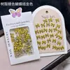 Acessórios de Unha Artística Laço Colorido Banhado Tendência Versátil Tridimensional Decorações de Unha Laço de Fita Dourado e Prata