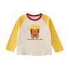Cotton Hall Camiseta de Algodón Puro para Niños Otoño Niños y Niñas Bebé Dibujos Animados Tops Camisetas de Manga Larga para Niños Transpirables