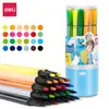 Deli 7060 Set de Bolígrafos de Acuarela Lavables para Niños 12 Colores 18 Colores 24 Colores 36 Colores 48 Colores Bolígrafos de Colores para Pintar