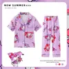 Pijama Infantil para Niñas y Niños, Pantalón Largo y Mangas Cortas, Conjunto de Ropa de Casa Linda de Princesa para Niñas de Verano para Niños Mayores