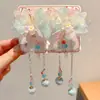 Grampo de Cabelo Infantil com Borla de Borboleta, Acessório de Cabelo Estilo Chinês para Meninas, Acessório Estilo Antigo Hanfu, Acessório de Cabelo de Princesa para Meninas, Festival do Meio do Outono