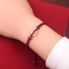 Pulsera de Hebilla de Ágata Natural Jade Hetian Rojo Benmingnian Cuerda de Mano Tejida a Mano Cuerda de Mano para Niño y Niña Pareja