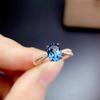 Nuevo Anillo Tesoro Color Turmalina Imitación Polvo Natural Reina Estelar Venta en Vivo Topacio Azul Londres Anillo Abierto
