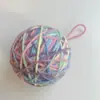 Decorações Coloridas para Atmosfera Festiva, Bolas de Lã, Decorações de Natal, Buquês de Desenho Animado, Bolas Enroladas com Lã, Vitrines e Arranjos de Cena