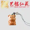 Madera de ciprés 12 signos del zodíaco lindo animal de dibujos animados cadena para teléfono colgante decoración de bolso para hombres y mujeres, regalo coleccionable