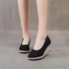 Zapatos de Mujer con Tacón de Cuña 2026, Nuevo Estilo Primavera y Otoño, Boca Baja Versión Coreana, Zapatos de Mujer de Tacón Alto para Exportación, Zapatos de Trabajo, Alpargatas Planas de Punta Fina para Mujer