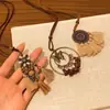 Nuevo Collar de Borlas Mariposa Estilo Chino para Mujer, Largo Estilo Étnico Bohemio, Accesorio Retro de Vacaciones Inspirado en Zen
