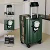 Maleta de Viaje con Ruedas Dobles Selladas y Forrada, Color Gris Avena, Nuevo Estilo, con Portavasos, Venta Directa del Fabricante para Estudiantes