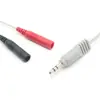 Cable de Electrodo Personalizado Profesional 2.0Din Cable de Plomo Recubierto Conector de Audio de 3.5mm a Cable de Instrumento de Fisioterapia 2.0