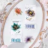 Hermoso Día Pegatinas para Mascotas Serie de Pintura de Flores Flotantes Tema Floral Material de Decoración para Bloc de Notas Pegatinas 15 Piezas
