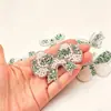 Patch de tecido com laço de pérola e diamante verde, feito à mão com miçangas e strass, para decoração DIY de roupas e bolsas