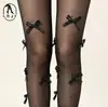Nuevas Medias Lolita con Lazo de Hilo Plateado Perla para Mujer, Estilo Delgado de Verano, Se Cortan a Medida, Calcetines Lolita Antideslizantes