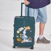 Mala Trolley de 20/ 28 polegadas para Homens e Mulheres, Estrutura de Alumínio, Zíper com Senha, Mala de Couro Moderna para Bordo