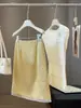 Saia de Bolinhas Inspirada em Design para Mulheres, Nova Saia de Renda com Patchwork Linha A Justa ao Corpo Verão 2026, Saia de Comprimento Médio Fashion e Elegante