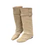 Botas de Caballero con Hebilla para Mujer 2026 Otoño Invierno Nuevas Aumentadoras de Altura Interior Pantalón Arrugado Botas Sensación de Alta Gama Botas Largas Punta Cuadrada Caña Alta