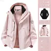 Chaqueta tipo concha de sistema de montaña tres en uno para hombres y mujeres, otoño e invierno, forro polar, cálida, repelente al agua, cortavientos, transpirable, ropa para montañismo y senderismo al aire libre