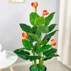 Hongyun Dangtou árvore falsa árvore palma vermelha flor artificial em vaso plástico verde flor decorativa sala de estar bonsai planta verde