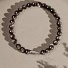 Pulsera de obsidiana Koi de buena suerte para niñas, con cuentas de obsidiana de plata natural y cristal, ideal como regalo para el examen de ingreso a la escuela secundaria.