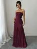 Estilo Europeo y Americano Transfronterizo Verano 2026 Nuevo Moda Femenina Color Sólido Ajustado Cintura Media Elegante Vestido sin Hombros sin Tirantes para Mujer